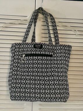Gigi Hill Los Angeles Black & White Geometric Patterned Tote Bag